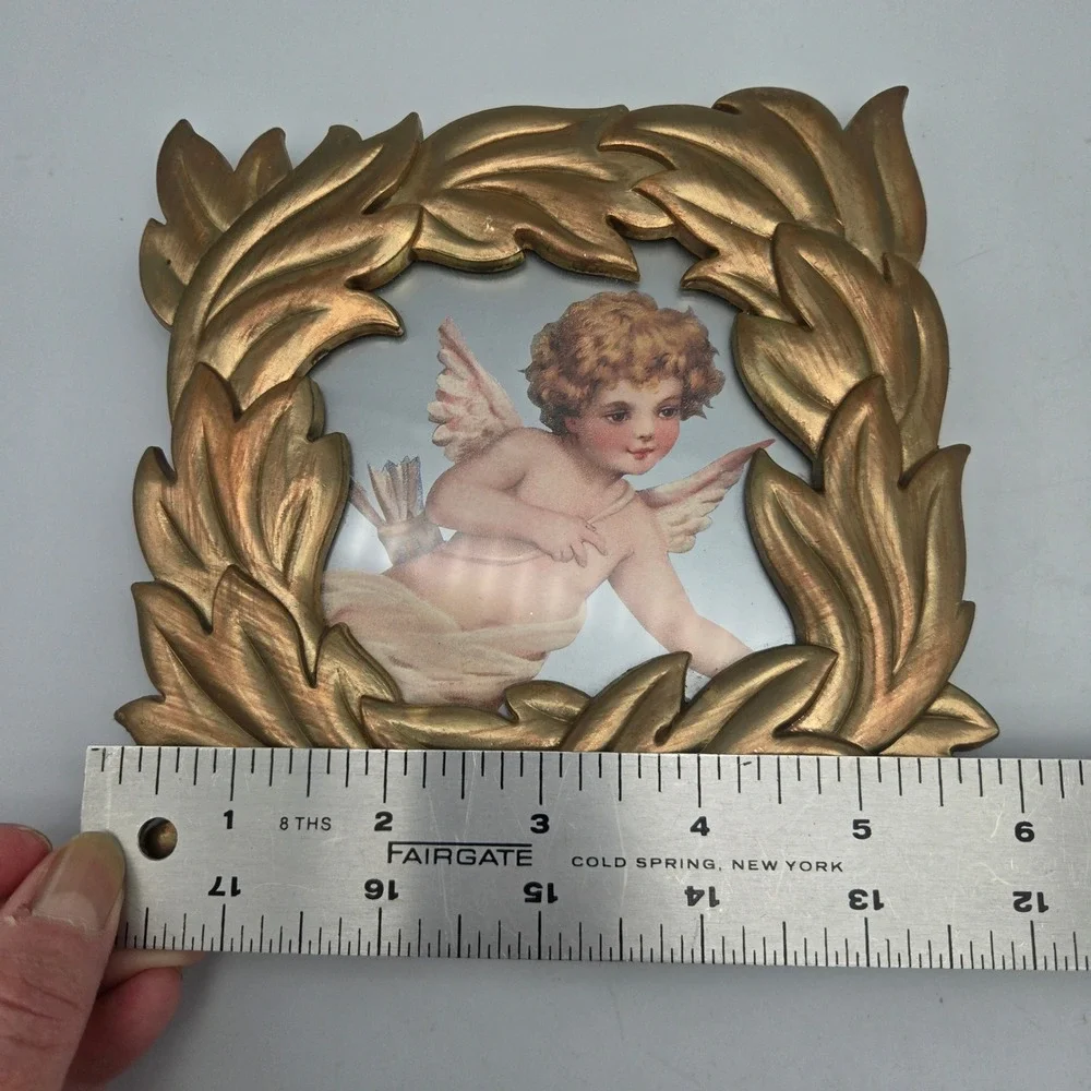 Ornate Brushed Brass Picture Frame Leaf Design Table Top Charpente 5.5